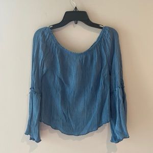 See You Monday Blue Flowing Blouse